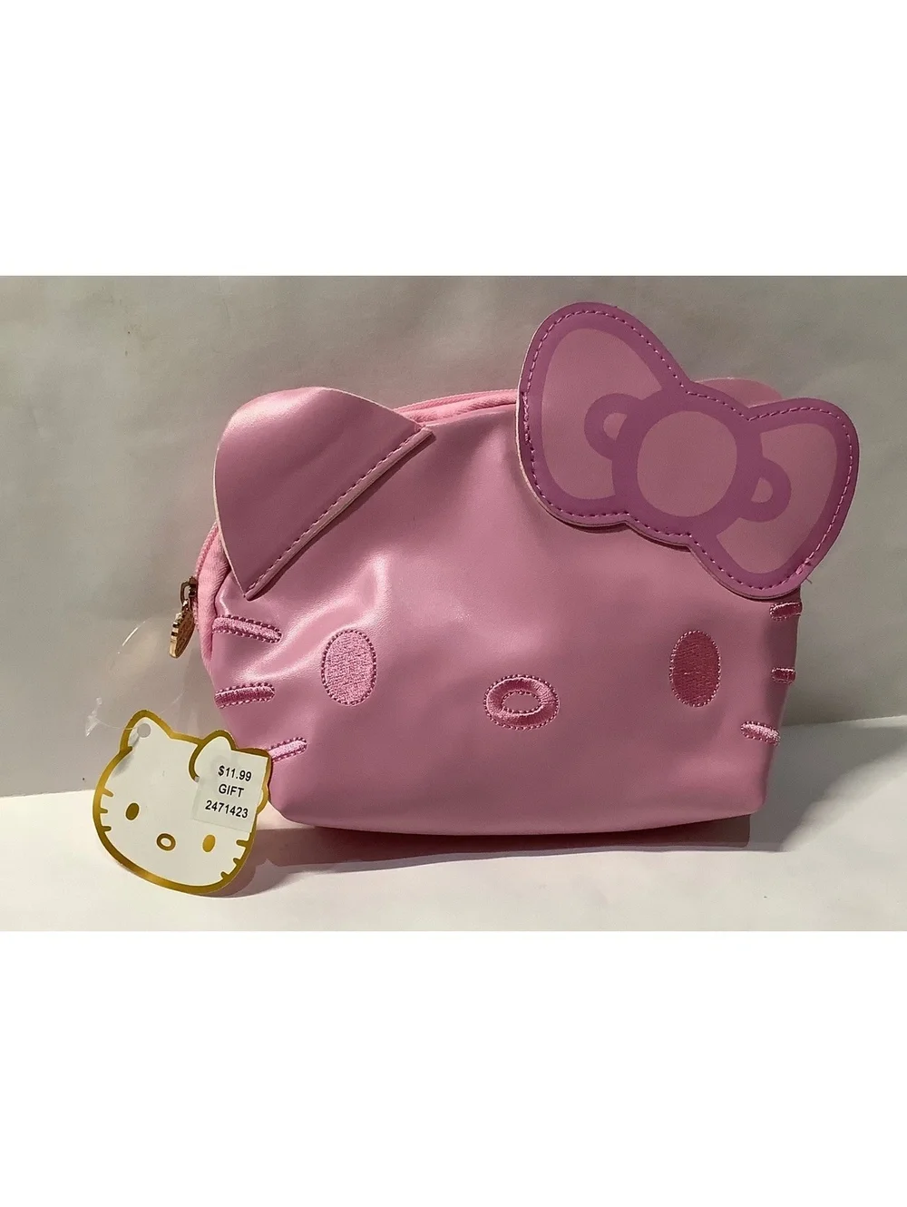Hello Kitty Pink Makeup Pouch with Bow and Cat Ear Design